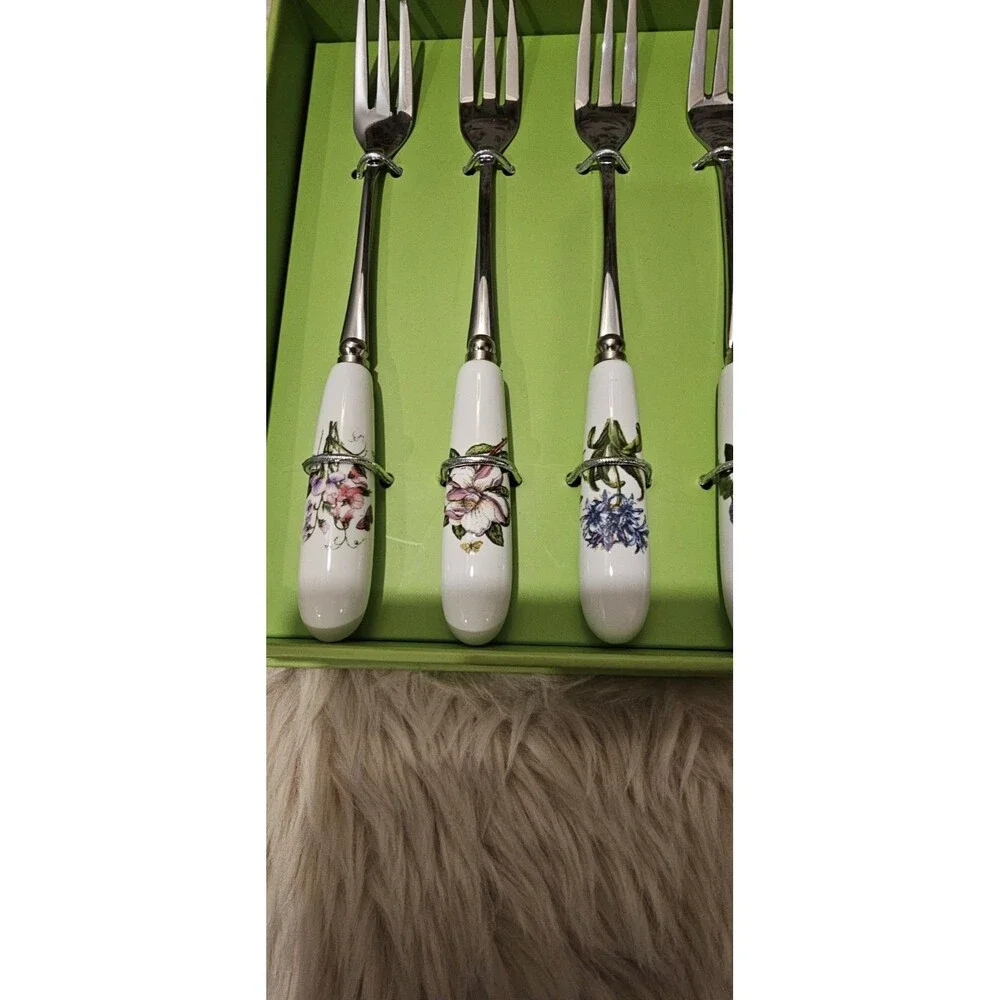 Portmeirion Botanic Garden Pastry Forks - Set of 6 NIB